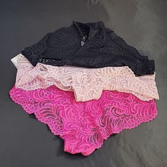 BNW FRENCH AFFAIR BOYLEG THREE PACK LACE CUTOUT EMBROIDERY PANTIE SETS - Picture 11 of 16